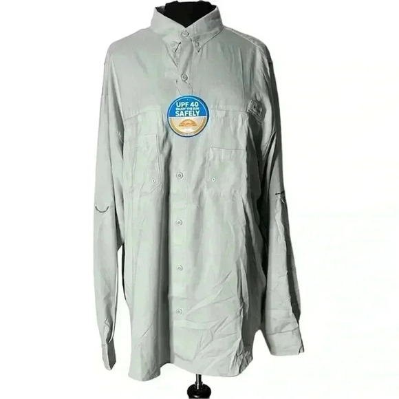 Columbia Long Sleeve Button Front UPF 40 Fishing Top Size XL - Picture 1 of 7